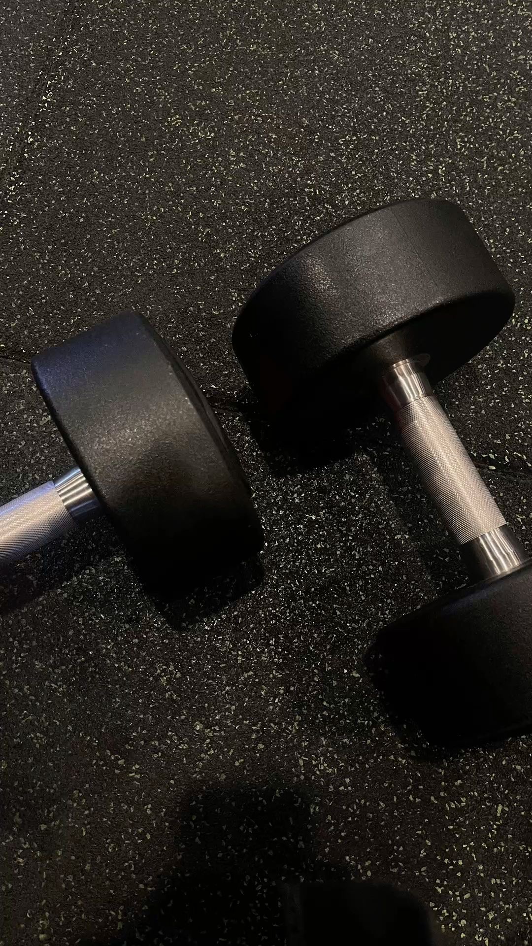 Dumbbells waiting in the gym — a Bodied By Cherry session